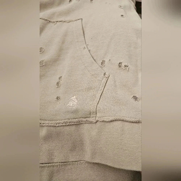 Kuwalla Lashes Distressed Grunge Hooded Sweatshirt Tan Sz Small Tan Nwt - Picture 12 of 14